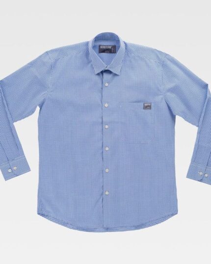 Camisa de trabajo Manga Larga Cuadros B8010 Workteam