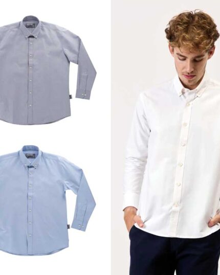 Camisa de trabajo manga larga con bolsillos WorkTeam