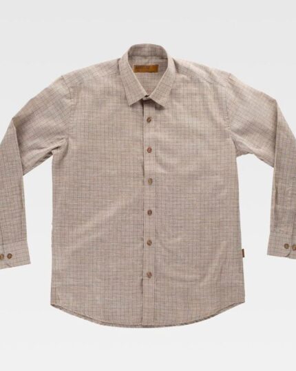 Camisa de cuadros de cuello clásico y cierre central de botones