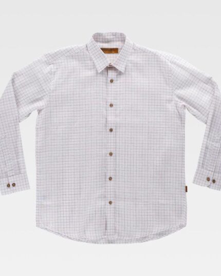 Camisa de cuadros de cuello clásico y cierre central de botones