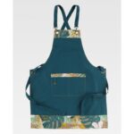 Delantal con peto estampado y combinado, canvas antimanchas WorkTeam M758