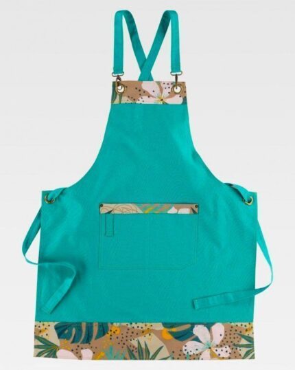 Delantal con peto estampado y combinado, canvas antimanchas WorkTeam M758