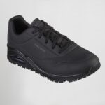 zapatillas para trabajar WORK RELAXED FIT: UNO SR - SUTAL SKECHERS HOMBRE SK200054EC 001 - NEGRO 101 - BLANCO