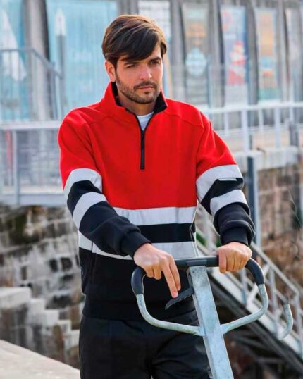 Sudadera alta visibilidad roja reflectante c9033
