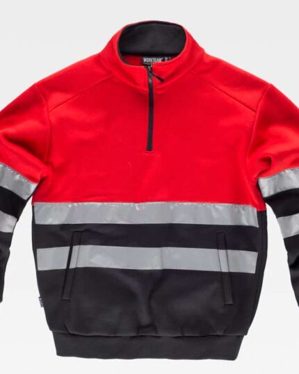 Sudadera alta visibilidad roja con reflectante C9033 WorkTeam