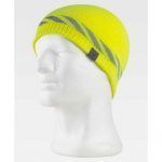 Gorras de trabajo de punto en alta visibilidad con líneas discontinuas
