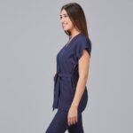 Casaca de estética mujer Loto X.Linen azul - Gary's