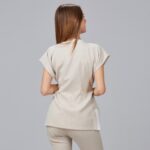 Casaca de estética mujer Loto X.Linen beige - Gary's