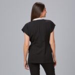 Casaca de estética mujer Loto X.Linen negra- Gary's