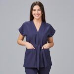 Casaca de estética mujer Loto X.Linen azul - Gary's