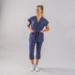 Casaca de estética mujer Loto X.Linen azul - Gary's