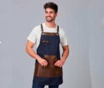 Delantal peto vaquero y piel reciclada - Gary's