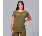 Blusa rosa verde para trabajo en centro de belleza modelo 600024 - Ropa profesional cómoda y elegante