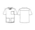 Casaca de trabajo moderna sanitaria con cuello en pico modelo SKT193 - Ropa profesional cómoda y funcional