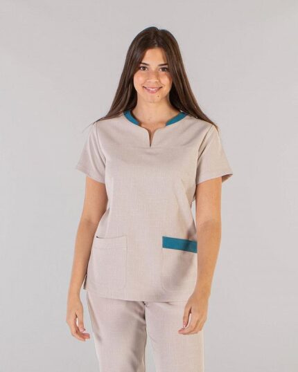 Casaca sanitaria para mujer tipo lino Gary's modelo 6623 Mirta - Prenda cómoda y elegante para trabajo en salud