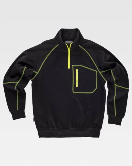 Sudadera de trabajo Workteam modelo C9800 con costuras combinadas - Ropa laboral cómoda y duradera