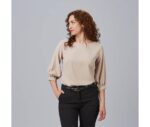 Blusa Gary's para chica de media manga modelo Rosanna 240006 color celeste - Prenda cómoda y elegante para trabajo