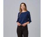 Blusa Gary's para chica de media manga modelo Rosanna 240006 color celeste - Prenda cómoda y elegante para trabajo