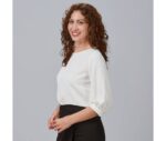 Blusa Gary's para chica de media manga modelo Rosanna 240006 color celeste - Prenda cómoda y elegante para trabajo