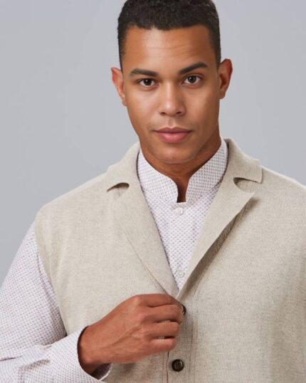 Chaleco de punto con cuello para hombre Gary's modelo 120004 color marino - Prenda elegante y cómoda para trabajo