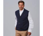Chaleco de punto con cuello para hombre Gary's modelo 120004 color marino - Prenda elegante y cómoda para trabajo