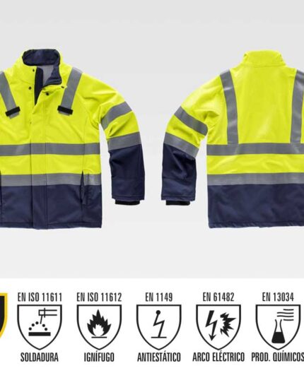 Ropa de alta visibilidad para el frio lluvia con cintas reflectantes