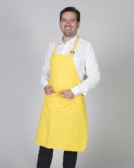 Delantal Garys con peto en tejido sarga