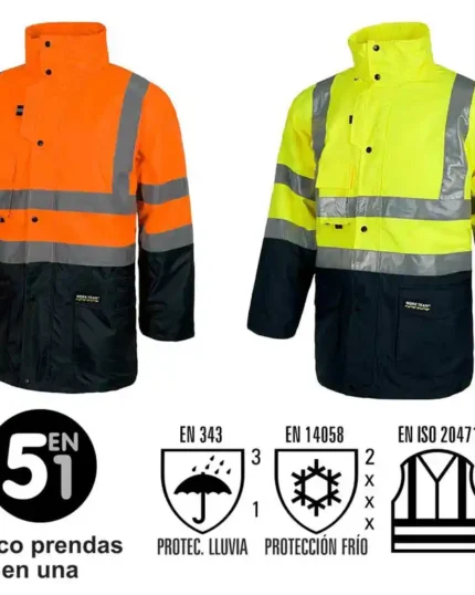 c3735 parka alta visibilidad workteam desmontable