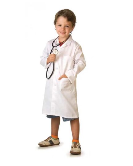 bata infantil blanca colores niño niña B6800