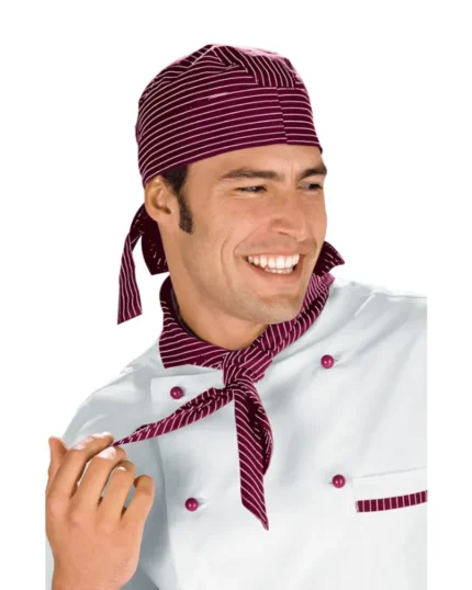 Pañuelo pico de cocina con estampado a rayas