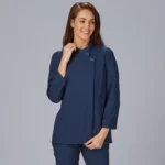 930047 chaqueta cocinera manga larga azul