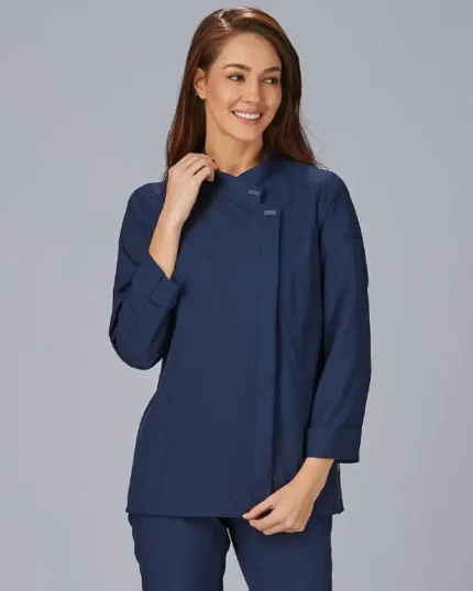 930047 chaqueta cocinera manga larga azul