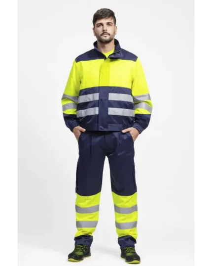 Pantalón antiestático contra químicos B1495 de alta visibilidad con cintas reflectantes