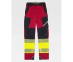 C3555 pantalon elastico alta visibilidad rojo