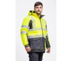 Parka Alta Visibilidad impermeable y acolchada con capucha desmontable