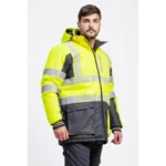 Parka Alta Visibilidad impermeable y acolchada con capucha desmontable