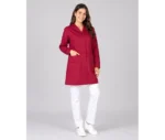 5500 bata laboral manga larga burdeos