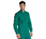 Casaca sanitaria algodón de hombre cuello Mao verde Corfu 055004