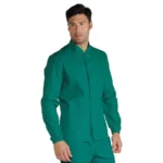 Casaca sanitaria algodón de hombre cuello Mao verde Corfu 055004