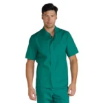 Casaca sanitaria algodón de hombre cuello Mao verde Corfu 055004M